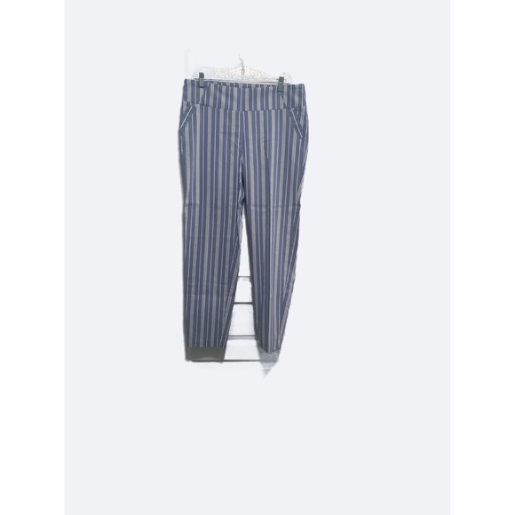 Soho Gray and White Straight Leg Pinstripe Trousers - Picture 1 of 6